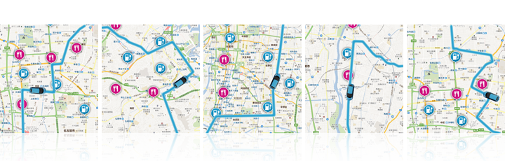 ユーザーの数だけルートが生成され、ドライブ体験が生まれる。